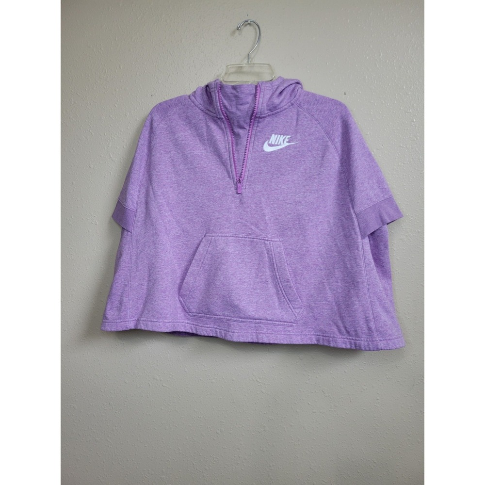 Nike Pullover Half Zip‎ Hooded Fleece Poncho Sweatshirt Jacket Purple M